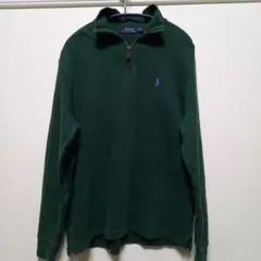 ラルフローレン ハーフジップ ニット セーター 緑 グリーン M