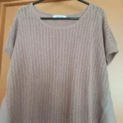BOYS' ROOM レ透かし編み 半袖 トップス フリーサイズ 麻 綿