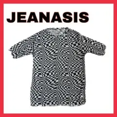 JEANASIS ウェーブキカメッシュプルオーバー　ブラック　ホワイト　白黒のサムネイル