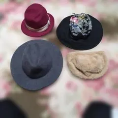 グレー フェルトハット フリーサイズ