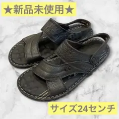 【新品】[BTNTN] メンズ サンダル ブラック レザー 24.0cm