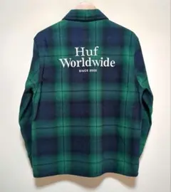 【美品】定価 ¥12.700 HUF ハフ チェック柄 長袖 ネルシャツ M相当