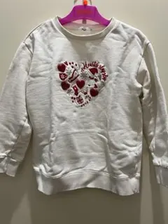 SLAP SLIP ハート刺繍スウェット　ホワイト130cm