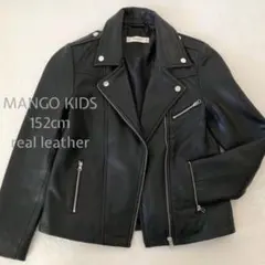 未使用本革152㎝MANGOkidsリアルレザーライダースジャケット スペイン