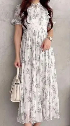 ♡mercury duo花柄ラッフルプリーツティアードハーフスリーブワンピース♡