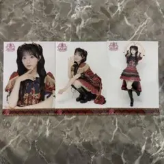 秋山由奈 AKB48 20周年記念 赤チェック衣装 生写真 3種コンプ 武道館