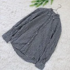 北欧、暮らしの道具店 リネンシャツ ギンガムシャツ 麻100% 7〜8分袖 