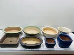 盆栽鉢 大きめ 形 各種 寄植え 盆栽多肉植物 山野草 8点 A-30