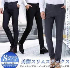 スリムスラックス 29号サイズ 仕事着 スーツパンツ メンズ ビジネス S M