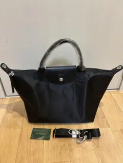 LONGCHAMP ルプリアージュネオ M ブラック ハンドバッグ