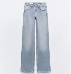 ZARA TRF WIDE-LEGミッドライズFULL LENGTHデニムパンツ