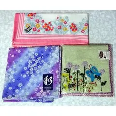 花柄ハンカチ 新品 ３枚セット