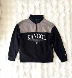 KANGOL ハーフジップ トレーナー ブラック グレー