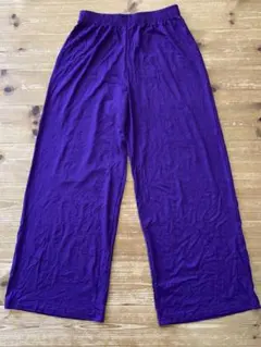 紫のウエストゴムイージーパンツ