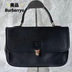 ✨️美品 バーバリー ハンドバッグ ノバチェック ホースロゴ 刺繍 レザー 黒 ✨️美品 バーバリー ハンドバッグ ノバチェック ホースロゴ