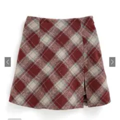 M meeme Light shaggy check miniskirt - メルカリ