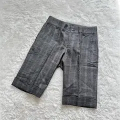 【美品】コムサデモード ハーフパンツ チェック柄 サイズ9 グレー