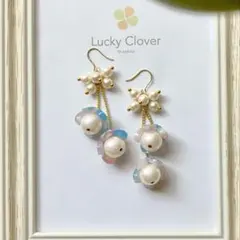 【Daily Line】春色-ピンクと水色-✴︎夢見るビーズ✴︎イヤリングorピアス