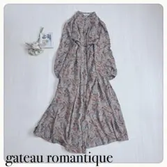 ♢【ペイズリー柄】ガトーロマンティーク とろみワンピース ベルト付き レトロ