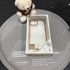 iPhone 13/14用透明ケースゴールド