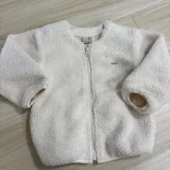 petit main美品 ホワイト フリース ジップアップジャケット100cm