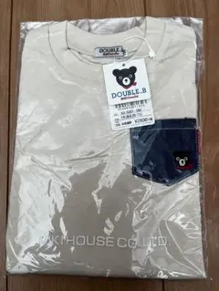 DOUBLE.B クマ刺繍ポケット長袖カットソー