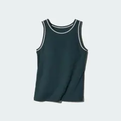 【新品タグ付き】 UNIQLO ユニクロ　リブブラトップ　ダークグリーン XL
