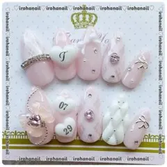 ネイルチップ オーダー受付中 量産型 ワンホン ピンク ちゅるん 清楚系 韓国