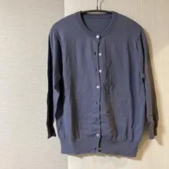 無印良品 クルーネックカーディガン S ブルーのサムネイル
