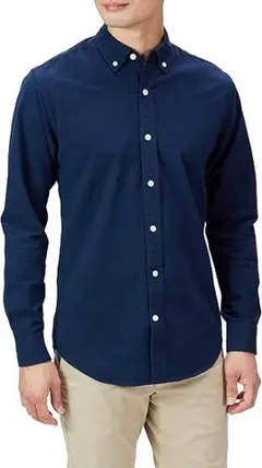 メンズ オックスフォードシャツ Sサイズ ボタンダウン ネイビー 紺