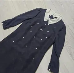 リランドチュール アルページュ ワンピース 襟 黒 ビジュー ツイード ブラウス