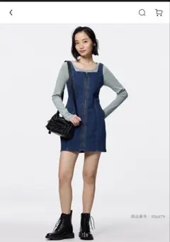 デニムミニジャンパードレス GU