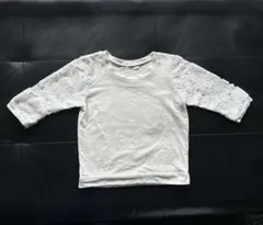 7分袖 薄手トレーナー 花柄