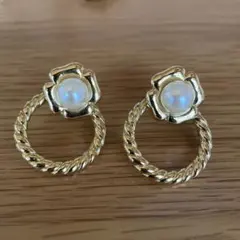 お値下げ★アンティークイヤリング★大ぶりパール・ゴールド