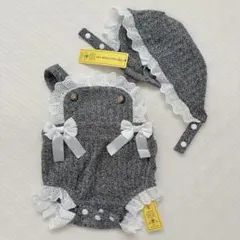 ニューボーンフォト　ベビーロンパース　帽子セット