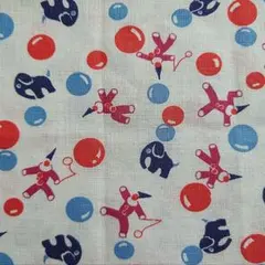 フィードサック サーカス柄 象 ピエロ ドット ヴィンテージ生地 パッチワーク