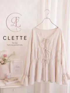 新品 CLETTE クレット 3L リボンジャガードブラウス 大きいサイズのサムネイル