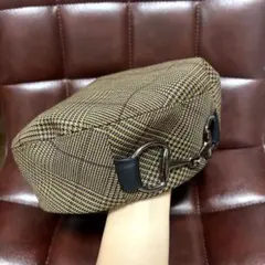 CA4LA チェック柄 ベレー帽 ブラウン系