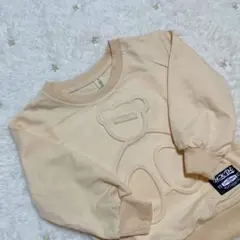 くまさんトレーナー　立体プリント　80cm　アイボリー　子供服　ベビー服