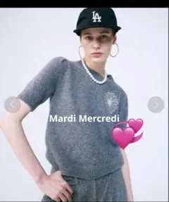 大人気♡Mardi Mercredi 半袖 ニット グレーのサムネイル