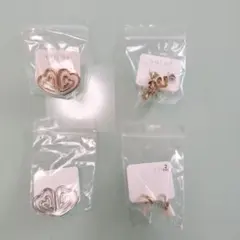 新品GOLDY ハート型 ゴールド イヤリング4点セット