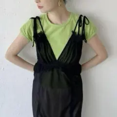 WCJ 【美品】ボリュームキャミワンピース 若槻千夏 ライム イエロー wcj 若槻千夏さん ボリュームキャミワンピース (グリーン) - メルカリ