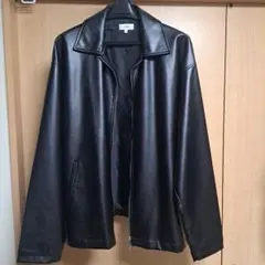 CTHY　合成皮革オーバーサイズダブルジップジャケット