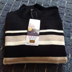 【値下】新品　ストライプニット長袖　静電気防止　Lサイズ　しまむら