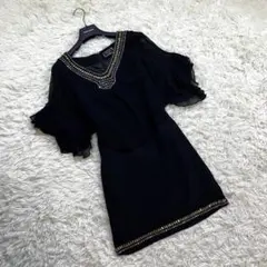 シルク100%☆ダイアグラム　グレースコンチネンタル　ビジューワンピース♡