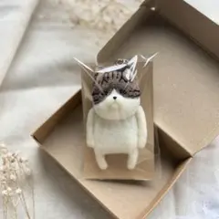 【ねこ】羊毛フェルト／キーホルダー／ハンドメイド／猫アクセサリー／ねこ好きさんに