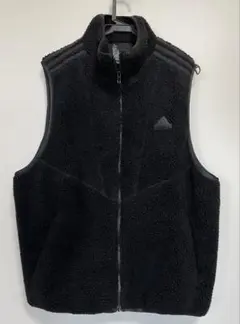 adidas ブラック フリースベスト