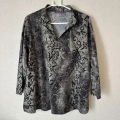 CASALINGA グレー 長袖 トップス 胸元チャック付き