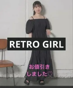 着やすい♡ワッシャー2wayブラックワンピース