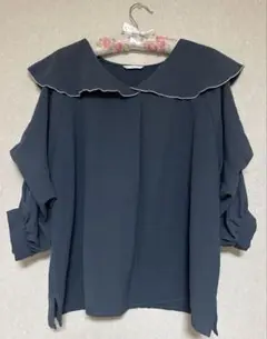 値下げ中　トップス　ブラウス　セーラーカラー　ブルー ブルージュ　2way